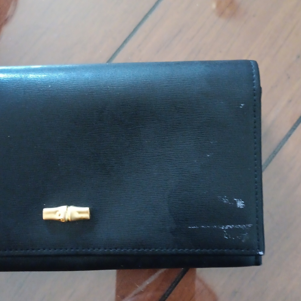 Longchamp Black Wallet with Gold Accent, Slight Scuffing, see Photos - Picture 6 of 7